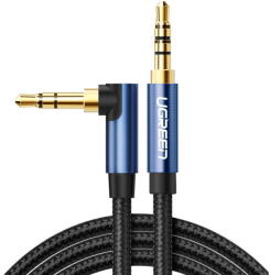 UGREEN Audio cable AUX angled minijack 3.5 mm 2m Albastru (6957303861811)
