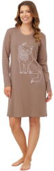 Italian Fashion cămașă de noapte damă FILOMENA mânecă lungă cappuccino: S (AAF-KKN-FILO-D-CA S)