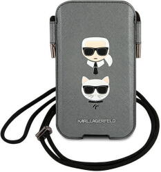 Karl Lagerfeld Geantă Karl Lagerfeld Saffiano Ikonik Karl & Choupette Head pentru 6.1 inch - Gri