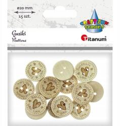 Titanum Craft-Fun Series gombok 20mm, Handmade with Love natúr 15 db Titanum (5903714542970)