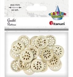 Titanum Craft-Fun Series gombok 20mm, áttört natúr 20 db Titanum (WDY216) (5903714542987)