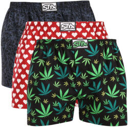 Styx 3PACK férfi bő szárú boxeralsó Styx art klasszikus gumi többszínű (3A18911) XL