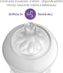 Philips Biberon Philips Avent Natural Response SCY673/01, cu dispozitiv anticolici AirFree, 260 ml, tetina care functioneaza ca sanul mamei, cu debit 3, tetina fara scurgeri, +1 luni, fara BPA, usor de curata