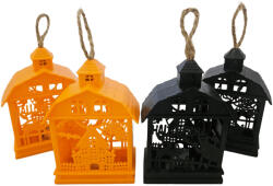  Halloweeni dekor házikó, LED-es, műanyag, 7, 5x11cm, kétféle (KBF-1104926) - mesescuccok