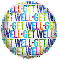 Conver ECO Lufi fólia, Get Well, színes betűk, 46 cm