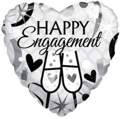 Conver Happy Engagement (eljegyzési) szív fólia lufi, 45 cm