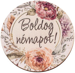 Valex Decor 5db. virág mintás fa dekor tábla „Boldog névnapot! felirattal, 5 cm (GV03-209)