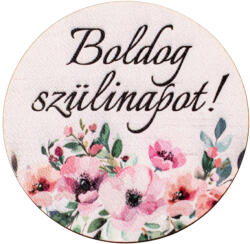Valex Decor 5db. virág mintás fa dekor tábla „Boldog szülinapot! felirattal, 5 cm (GV03-205)