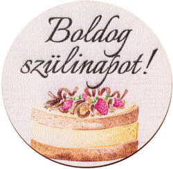 Valex Decor 5db. torta mintás fa dekor tábla „Boldog szülinapot! felirattal, 5 cm (GV03-206)