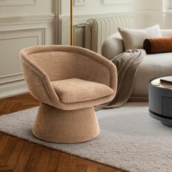 Schuller Valencia Fotoliu LUX modern cu tesatura chenille maro deschis Martina (SV-718530)