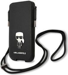 Karl Lagerfeld Geantă Karl Lagerfeld Saffiano Ikonik Karl pentru 6.1 inch - Negru