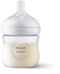Philips Biberon Philips Avent Natural Response SCY900/01, 125 ml, tetina care functioneaza ca sanul mamei, cu debit 2, tetina fara scurgeri, +0 luni, fara BPA, usor de curatat (SCY900/01)