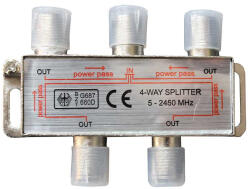  Spliter CATV 5-2450MHz power pass Telix 4 iesiri