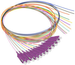  Set 12 pigtail-uri colorate SC/UPC MM OM4 1.5M