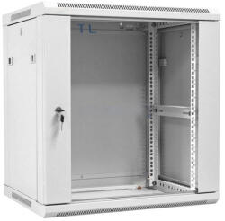  Cabinet Rack 12U Telcoline, 600x600 Gri 19", Usa De Sticla, Montaj Pe Perete