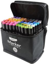 Flippy Set 60 Markere Duble, Flippy, pe Baza de Alcool, Geanta Impermeabila Inclusa, Culori Numerotate, Multicolor (161691)