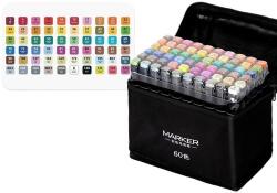 Flippy Set 60 Markere, Flippy, pe Baza de Alcool, Dublu Capat, Subtire 1mm si Gros 6 mm, Geanta Depozitare, 15 cm, Multicolor (161530)