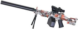 Flippy Mitraliera de jucarie electrica Flippy cu bile de hidrogen de gel, gun bluster, tragere in rafala, varsta peste 6 anil, ochelari de protectie, 5000 de bile incluse, cablu de incarcare, 22.5x81.5 cm, S