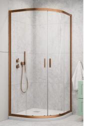 Radaway Cabina dus semirotunda cu usi glisante Radaway Alienta Brushed Copper A 80x80 cm, profil cupru periat (10228080-93-01)