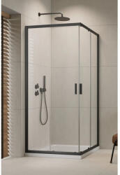 Radaway Cabina dus patrata cu usi glisante Radaway Alienta Brushed GunMetal C 80x80 cm, profil antracit periat (10238080-92-01)