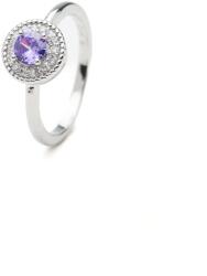 ElectraStore Inel Stralucitor Placat Cu Aur Alb Cu Piatra Stil Ametist Violet (1C4803)