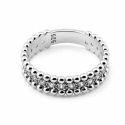 Flippy Inel din Argint 925, Jolie Silver, Model Eternity cu Zirconii, Design cu Margele Decorative, Marimea 51, Argintiu (126031)