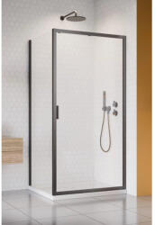 Radaway Cabina dus dreptunghiulara cu usa glisanta Radaway Alienta Brushed GunMetal DWJ+S 110x80 cm, profil antracit periat (10260110-92-01/10270080-92-01)