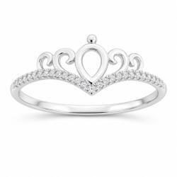 Flippy Inel din Argint 925, Jolie Silver, Model Coroniță Delicată, cu Pietre Decorative Incolore, Design Decupat, Finisaj Lucios, 1.7 g, Argintiu (126054)