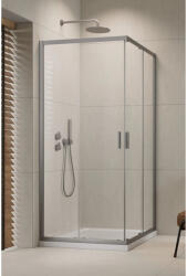 Radaway Cabina dus patrata cu usi glisante Radaway Alienta Brushed Nickel C 80x80 cm, profil nichel periat (10238080-91-01)