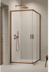 Radaway Cabina dus patrata cu usi glisante Radaway Alienta Brushed Copper C 80x80 cm, profil cupru periat (10238080-93-01)