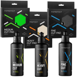 FX PROTECT - set de polish cu 3 paste și 3 bureți, 3x250 ml (FXP-PPCS)