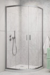 Radaway Cabina dus semirotunda cu usi glisante Radaway Alienta Brushed Nickel A 80x80 cm, profil nichel periat (10228080-91-01)