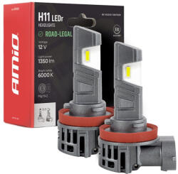 AMiO Becuri auto LED cu omologare rutieră R37 E-MARK H11 PnP FAN 18W AMIO-05120 (AX_05120)
