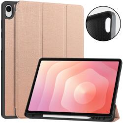  LEATHER Husă tip carte pentru Samsung Galaxy Tab S12+ roz-auriu