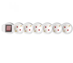 Somogyi Elektronic Prelungitor 6 prize, intrerupator, 1, 5 m, alb (NV 6K/WH)