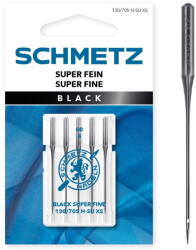 Schmetz Set 5 ace de cusut Black, materiale delicate fine, finete 60, Schmetz 130/705 H-SU XS VAS (SC-717347) - vexio