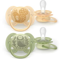 Philips Set 2 suzete Philips Avent Ultra Soft SCF091/46, 6-18 luni, galben/verde (SCF091/46)