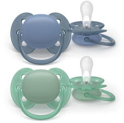 Philips Set 2 suzete Philips Avent Ultra Soft SCF091/42, 0-6 LUNI, albastru (SCF091/42)