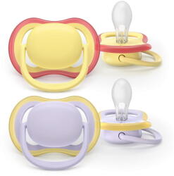 Philips Set 2 suzete Philips Avent Ultra Air SCF087/03 care lasa pielea bebelusului sa respire, ortodontice, fara BPA, 0-6 luni, colorat (SCF087/03) - vexio