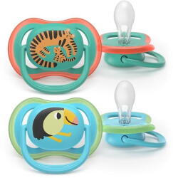 Philips Set 2 suzete Philips Avent Ultra Air SCF087/11, 6-18 luni, portocaliu/verde (SCF087/11)
