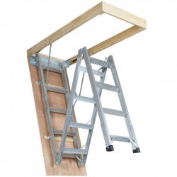 VivaTechnix Scara pentru mansarda, Vivatechnix 12 trepte, Aluminiu/Lemn, max 160 kg, brat amortizare hidraulic (ZDKKSGLTLHJ3WVQM2V0)