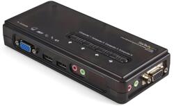 StarTech 4 Port Black USB KVM Switch Kit with Cables and Audio (SV411KUSB)