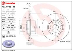 BREMBO Disc Frana 09.6769. 21 Lancia Thesis (09.6769.21)