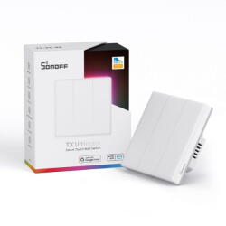 SONOFF TX Ultimate T5 EU 3C Smart WiFi cu 3 grupuri + eWeLink-Remote (Bluetooth) comutator de perete tactil (SON-KAP-TXT53) - vexio