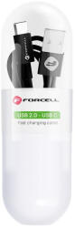 Forcell C319 USB-A - USB-C 2.1A TUBE, 1m, kábel, fekete