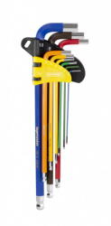 Topmaster Professional Set 9 chei imbus 1.5-10mm cu bila extra lungi COLOR TMP (390173) - vexio Cheie imbus