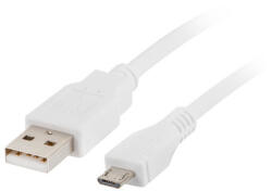 Lanberg CA-USBM-10CC-0018-W USB cable 1.8 m USB 2.0 Micro-USB B USB A White (CA-USBM-10CC-0018-W)