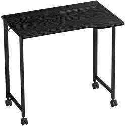HomCom Birou Pliant 80 x 52 cm, Birou pentru Calculator pe Roți cu Fantă pentru Dispozitiv, Montaj Ușor, Negru | Aosom Romania (836-666V00BK)