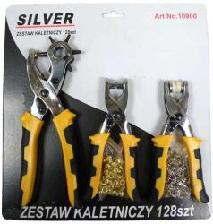 Silver Nyerges bőrmegmunkáló készlet 128 db revolverfejes lyukasztófogóval 67377 (S10900)