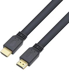 TECHLY Cablu HDMI, plat, tata-tata, 4K @ 60Hz, High Speed, Ethernet, aurit, 1 m, Techly ICOC HDMI2-FE-010TY, Negru (ICOCHDMI2-FE-010TY)